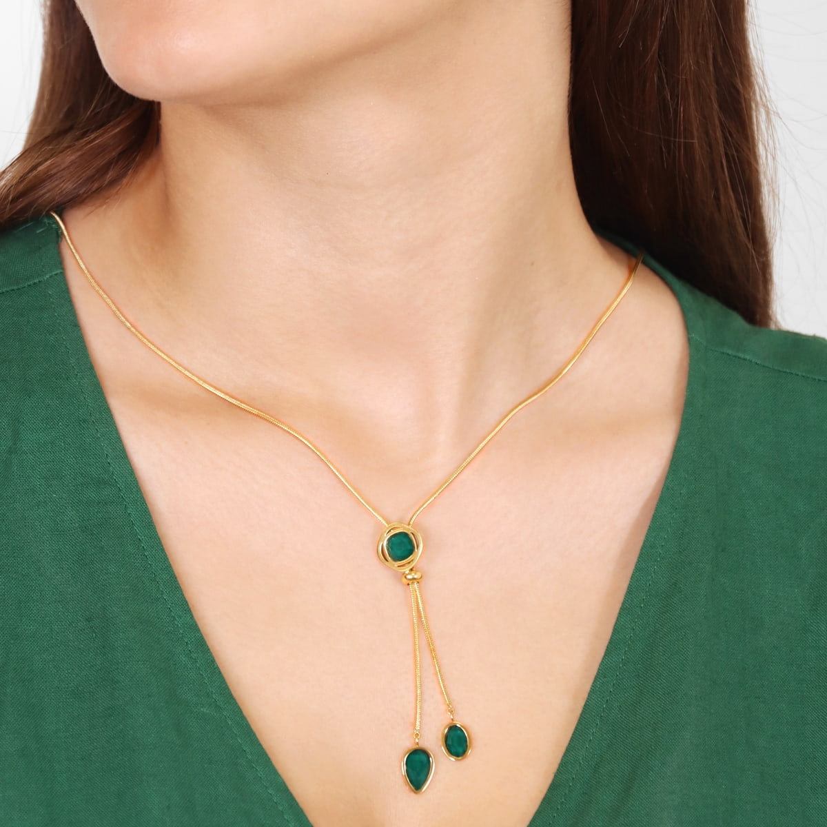 Collar Drops Petal Verde Anartxy