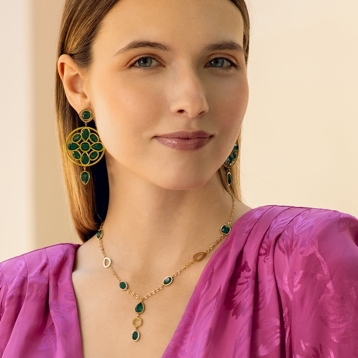 Collar Drops Zinnia Verde Anartxy