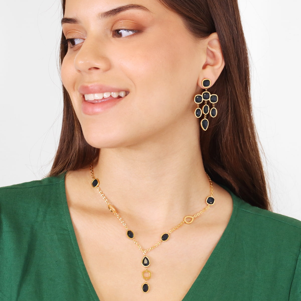 Collar Drops Zinnia Negro Anartxy