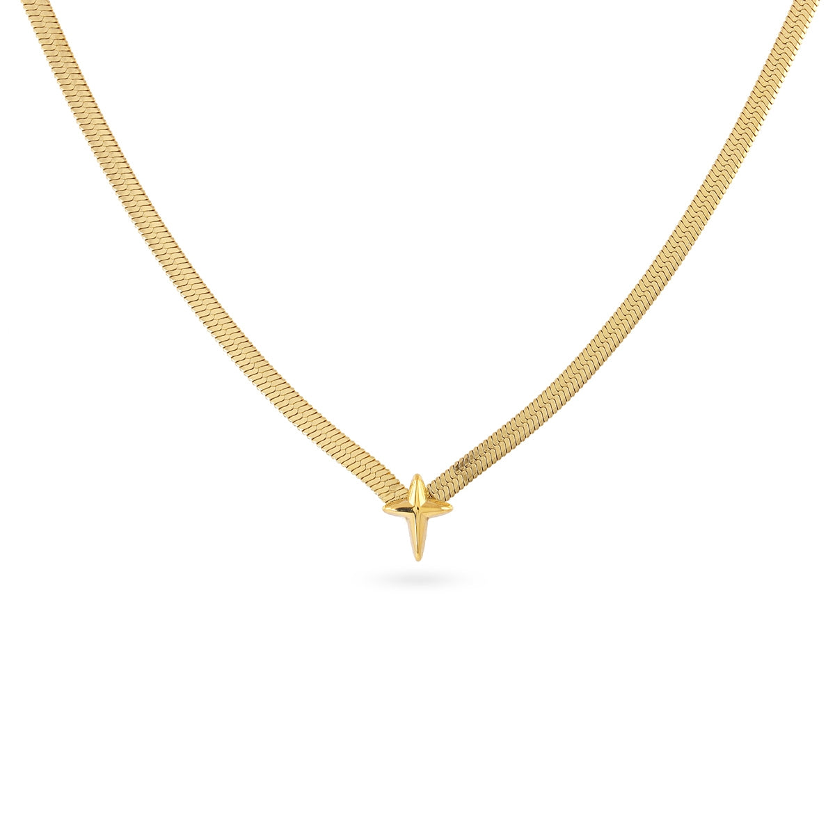 Collar Essentials cadena plana punta Dorado Anartxy