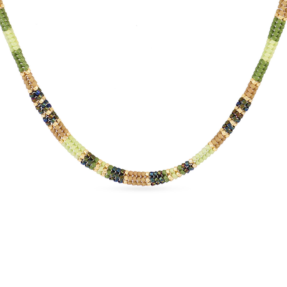 Collar extensible Miyuki geométrico multicolor Verde Anartxy
