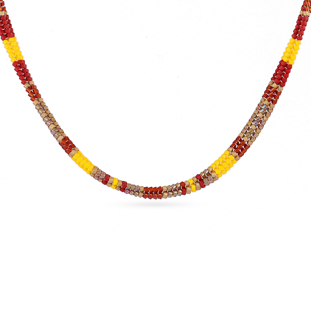 Collar extensible Miyuki geométrico multicolor Amarillo Anartxy