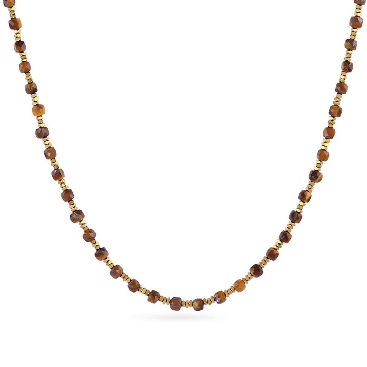 Collar extensible Spirit con piedras facetadas Café Anartxy