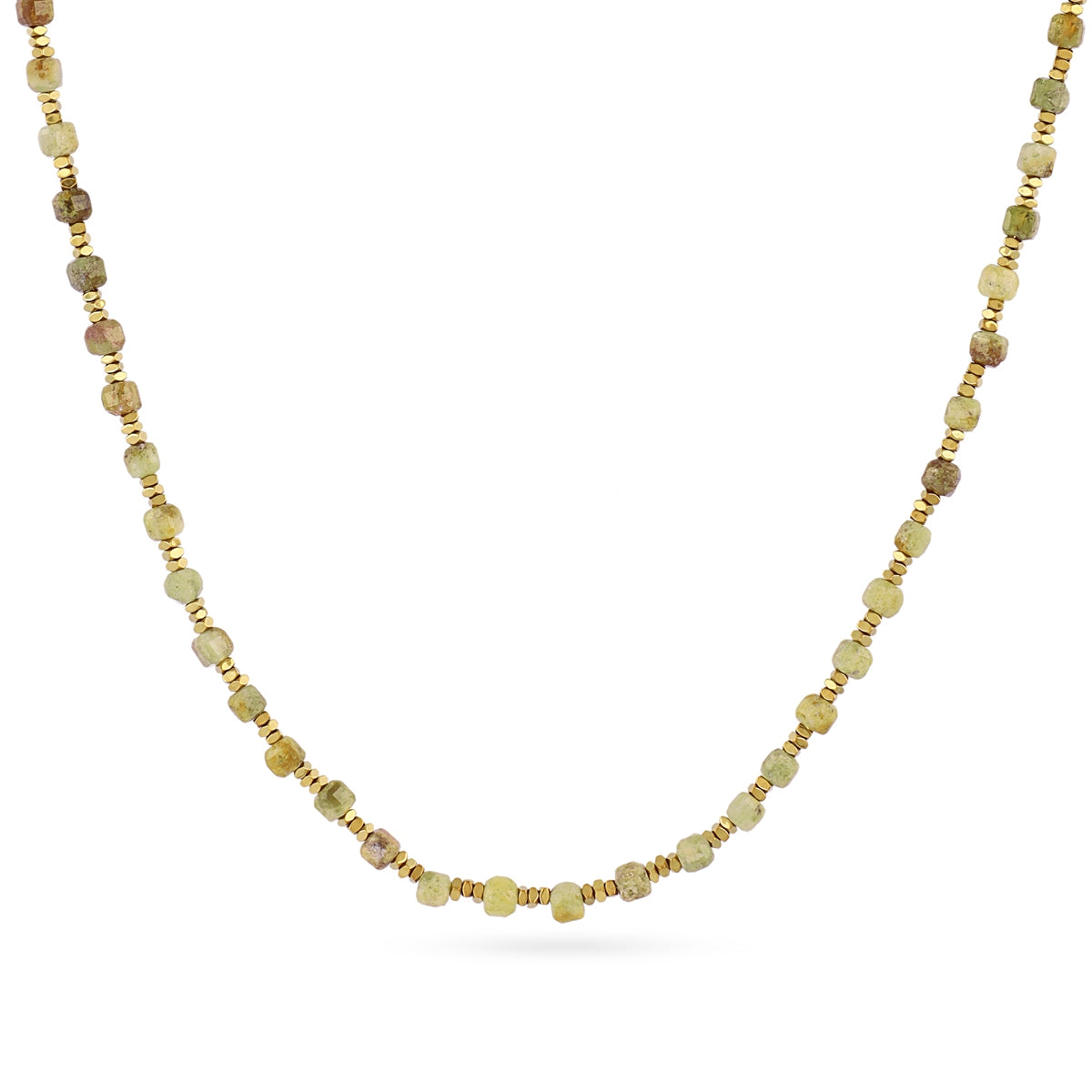 Collar extensible Spirit con piedras facetadas Verde claro Anartxy