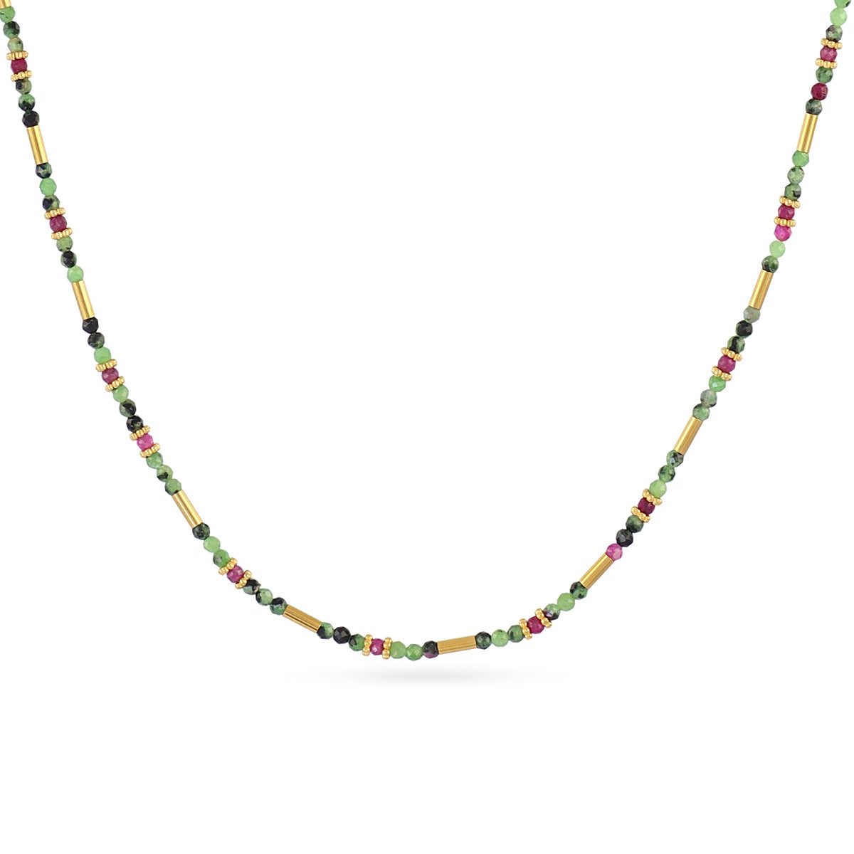 Collar extensible Spirit tubos dorados Verde Anartxy