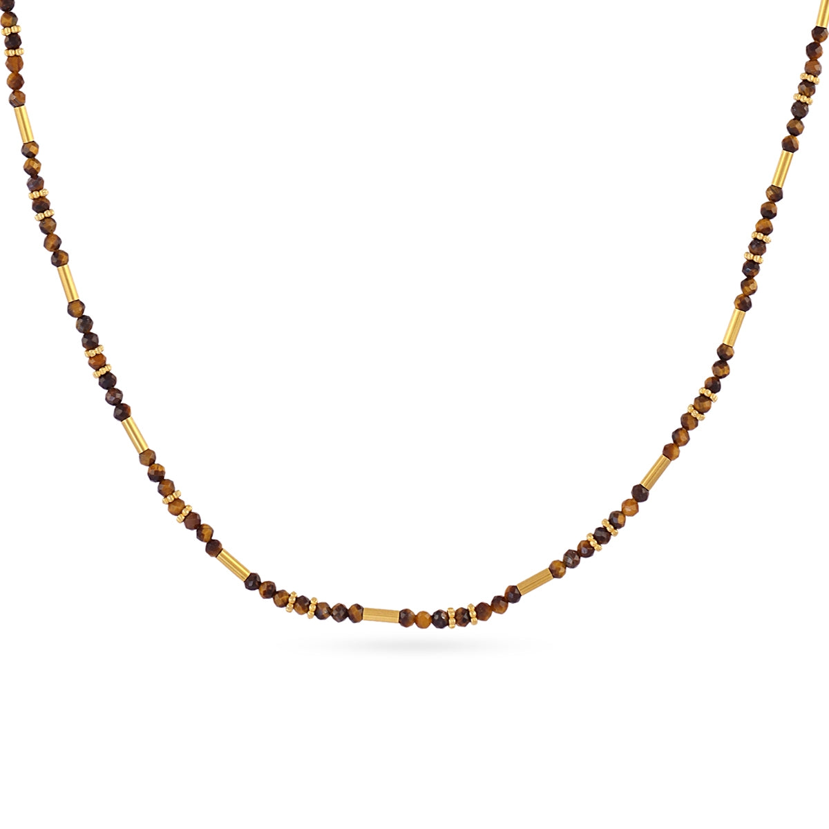 Collar extensible Spirit tubos dorados Café Anartxy