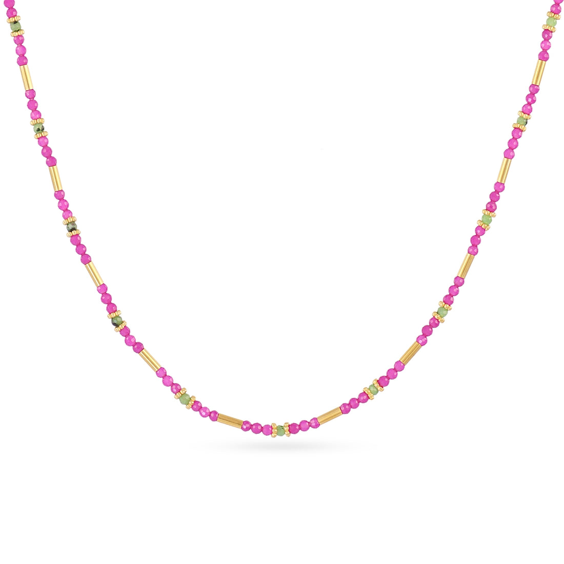 Collar extensible Spirit tubos dorados Rosa Anartxy