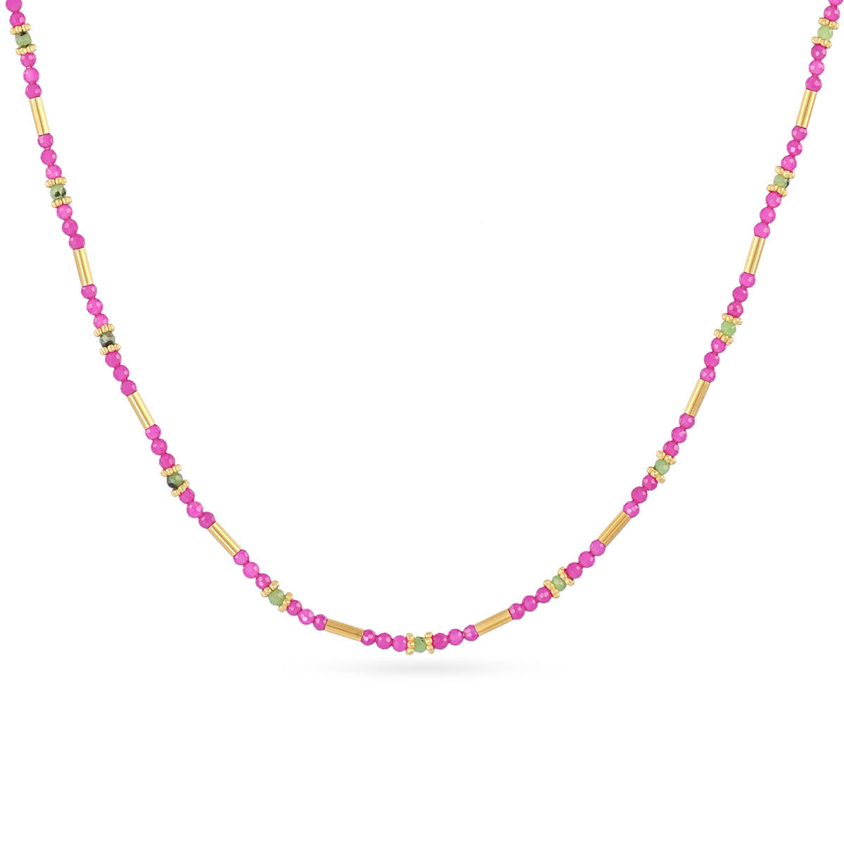 Collar extensible Spirit tubos dorados Rosa Anartxy