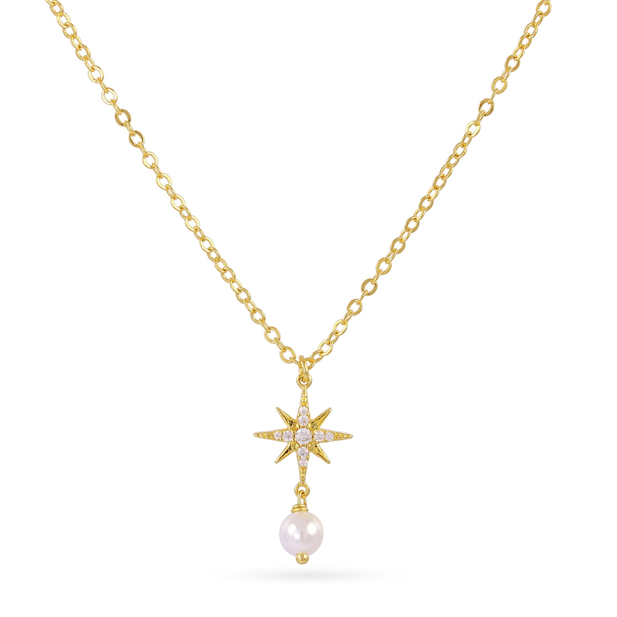 Collar fino Alma estrella perla Dorado Anartxy