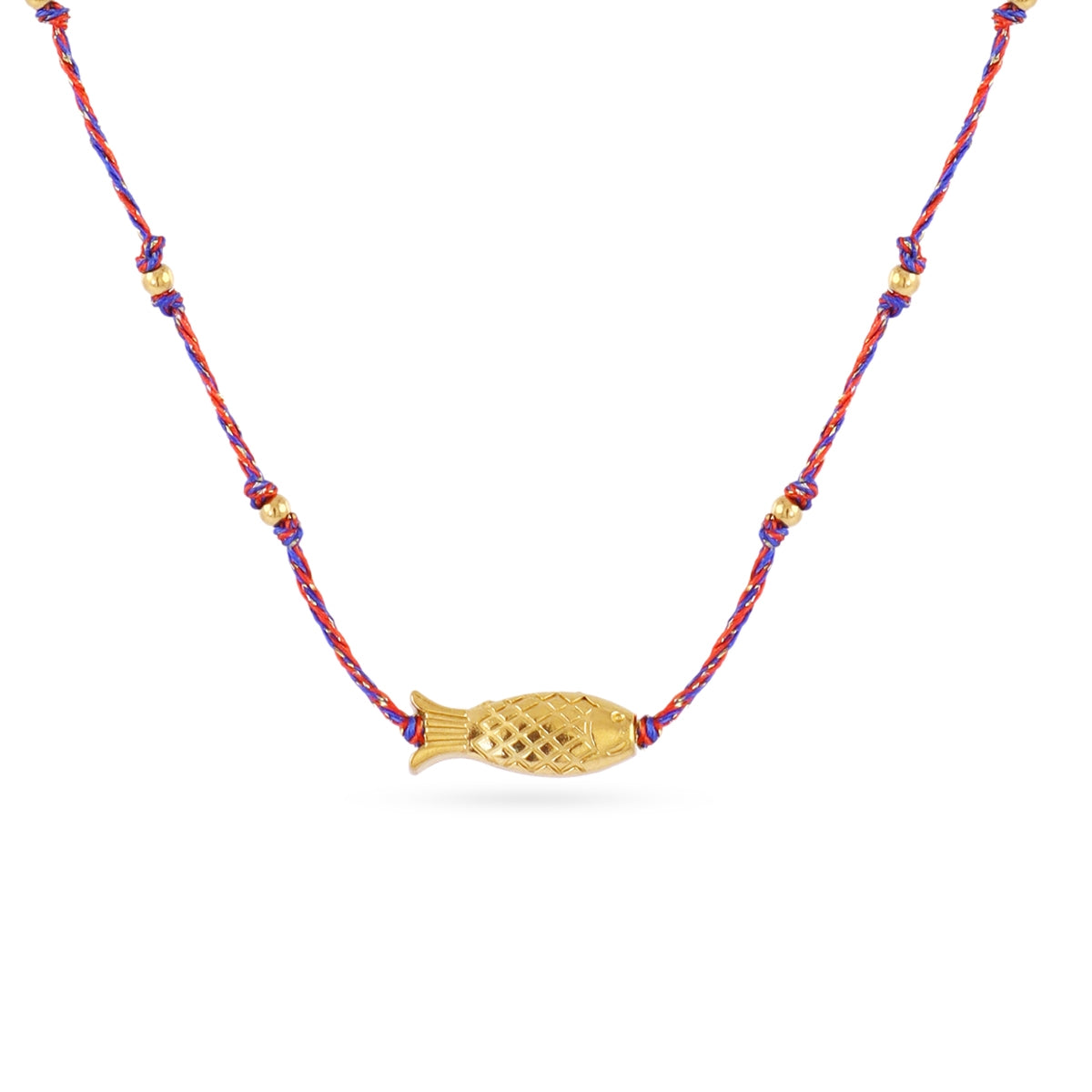 Collar fino Spirit hilo multicolor pez dorado Rojo Anartxy
