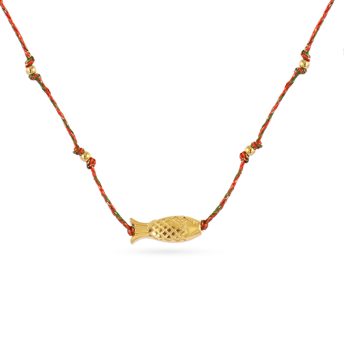 Collar fino Spirit hilo multicolor pez dorado Café Anartxy