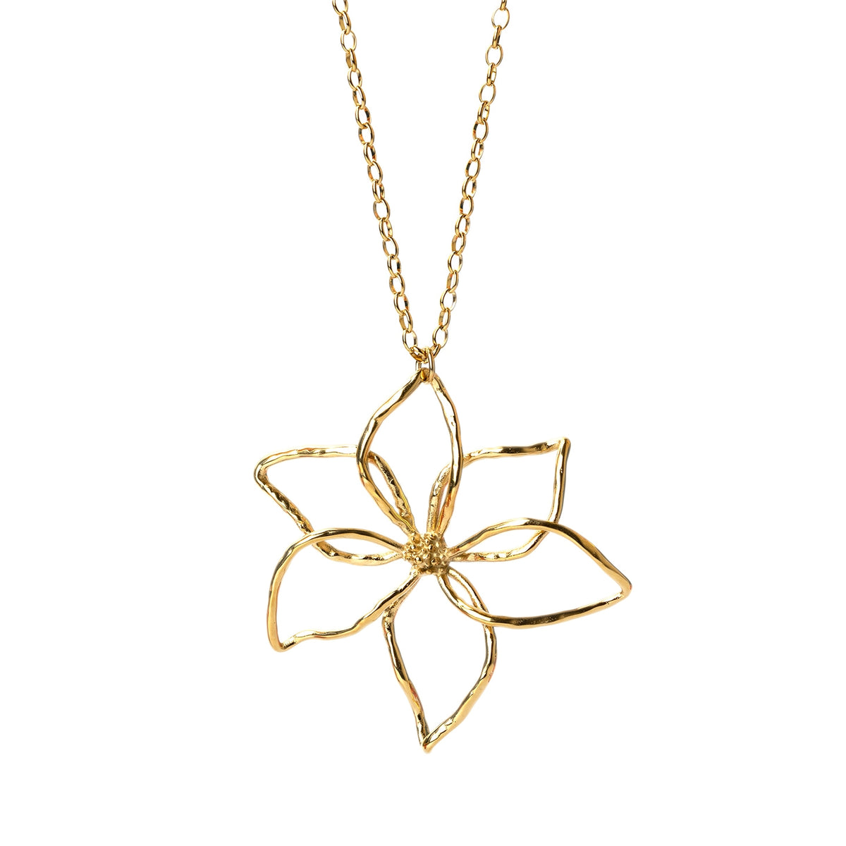 Collar largo Essentials flor abierta Dorado Anartxy