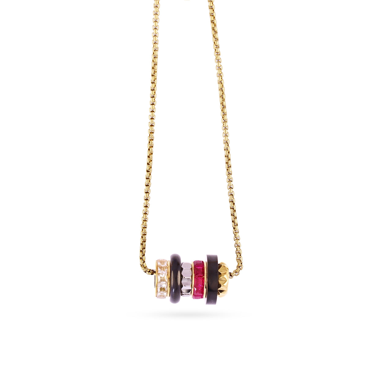 Collar largo Vandal cadena multicolor Fucsia Anartxy