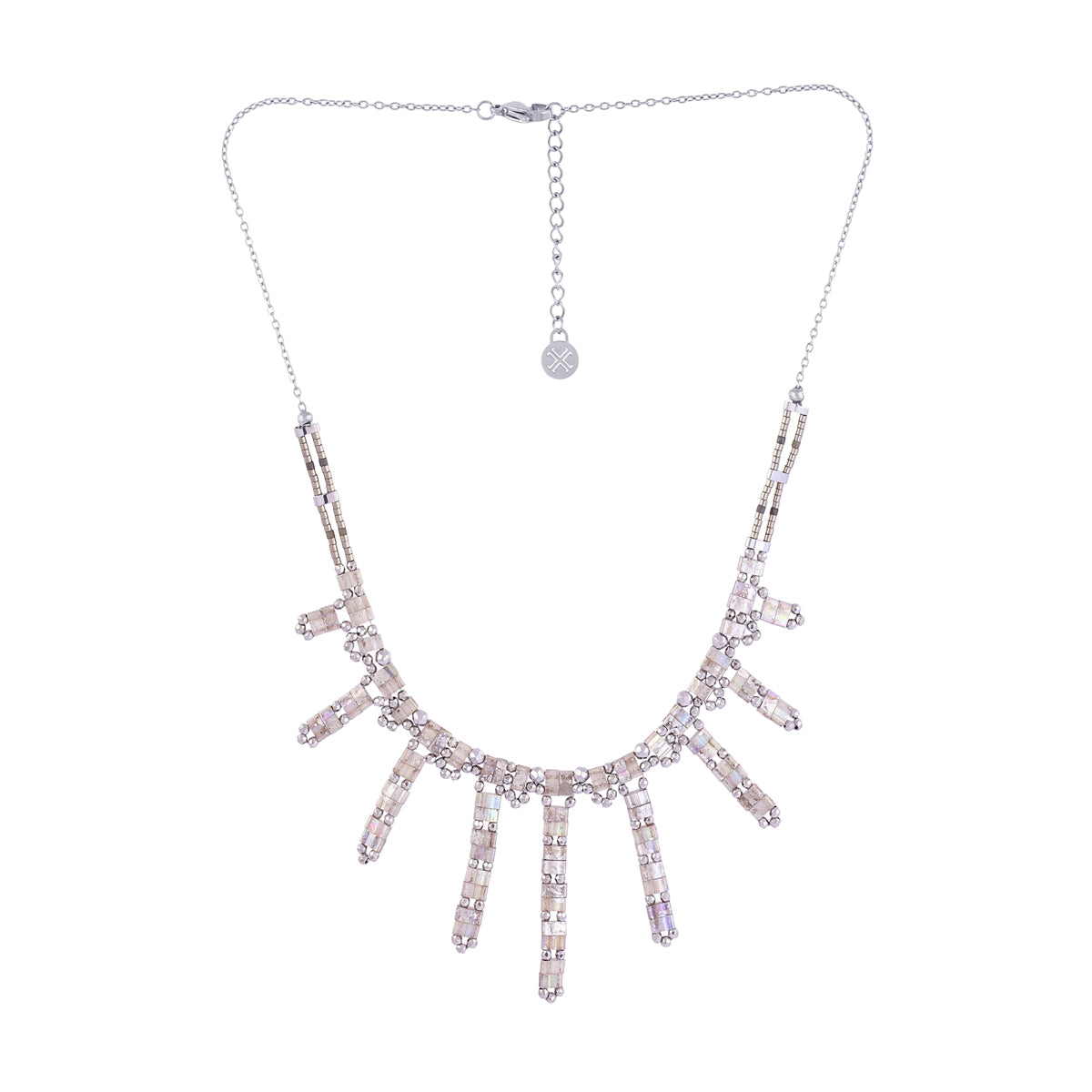 Collar Miyuki cascada multicolor Gris Anartxy