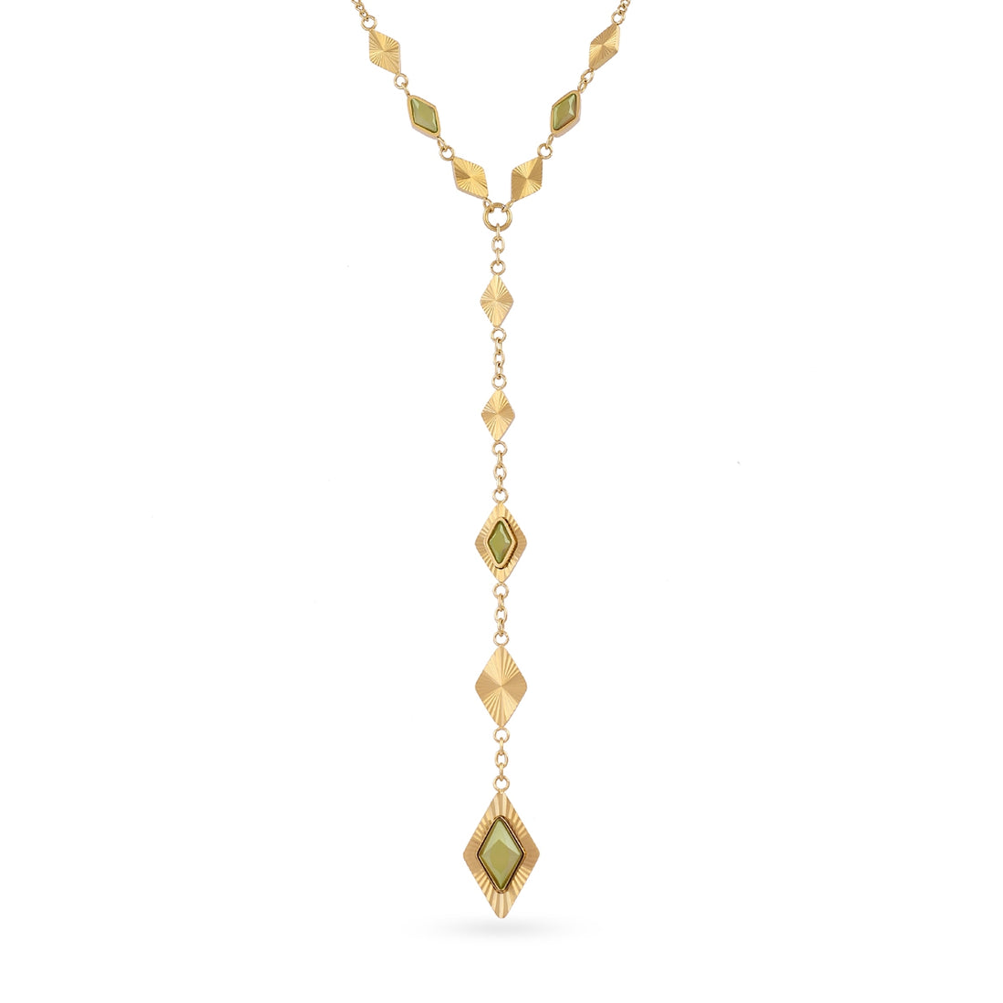 Collar Prisma corbatero piedra Verde Anartxy