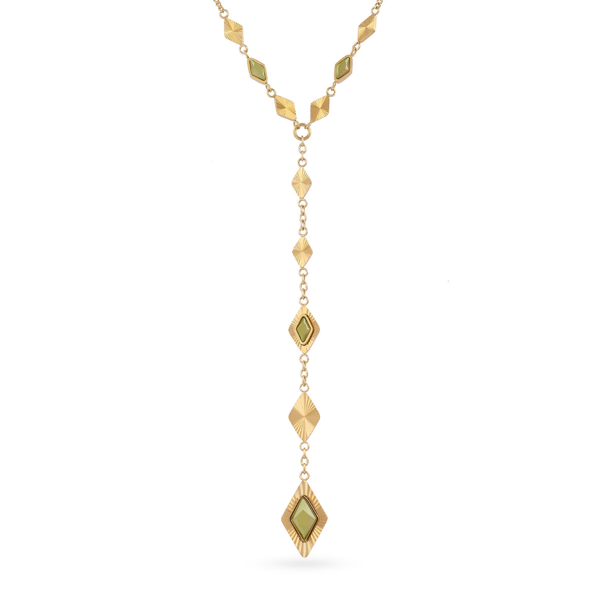 Collar Prisma corbatero piedra Verde Anartxy