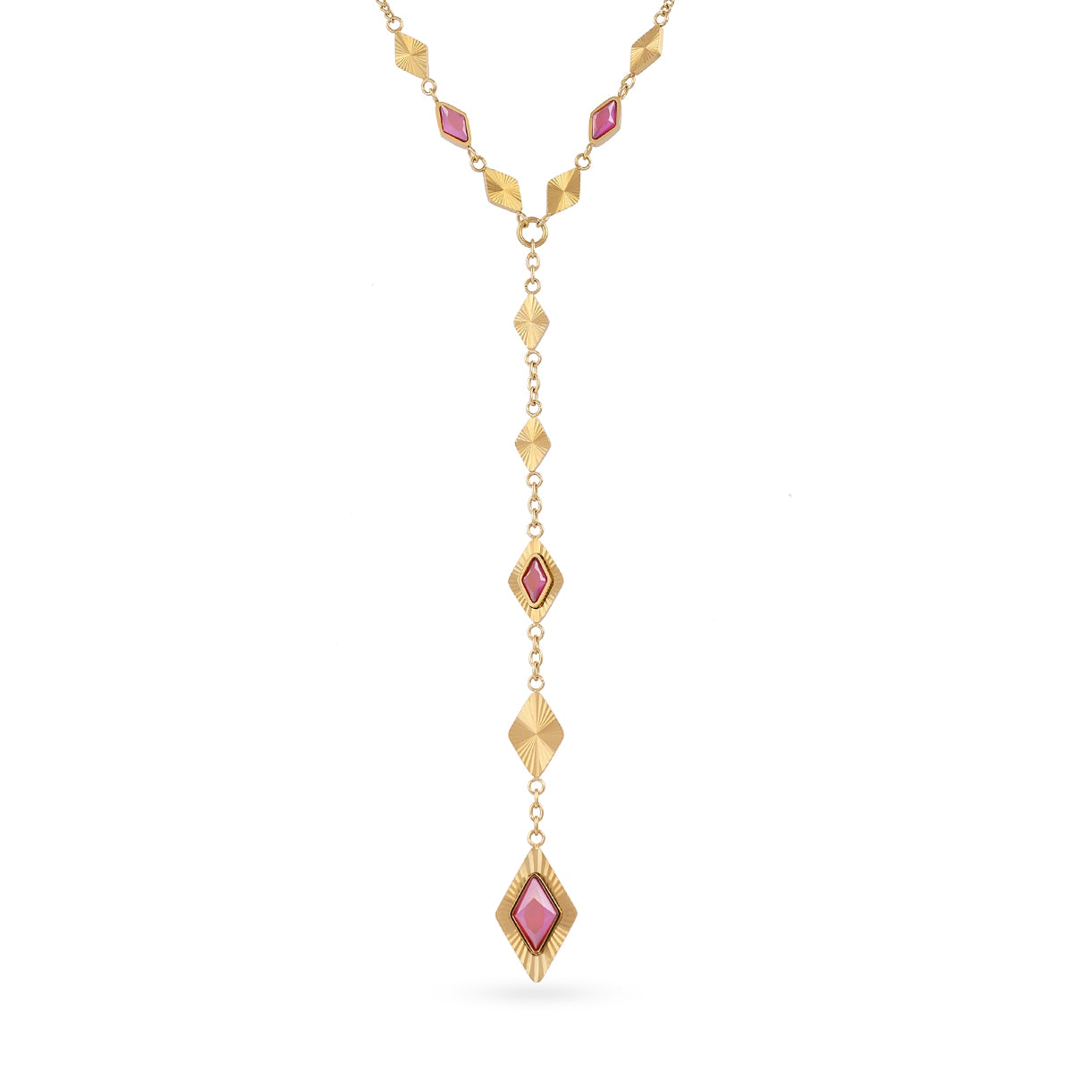 Collar Prisma corbatero piedra Rosa Anartxy