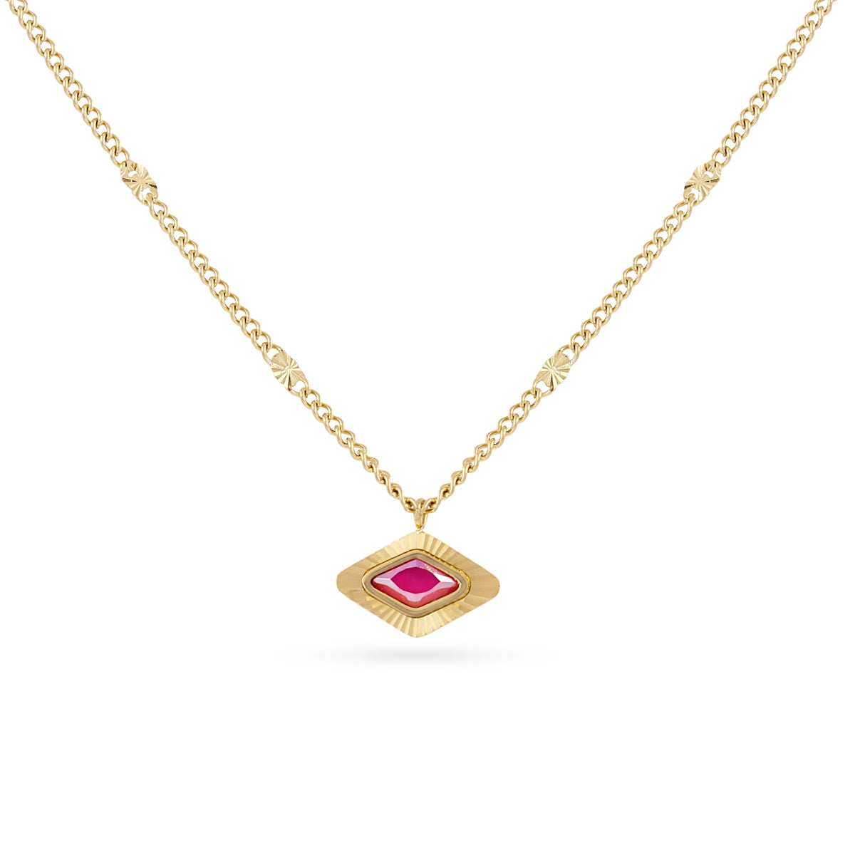 Collar Prisma rombo Rosa Anartxy
