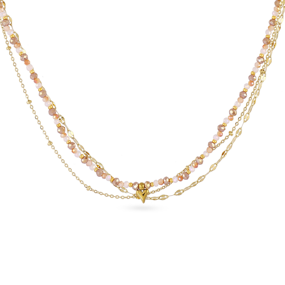 Collar Spirit multicadenas finas Beige Anartxy