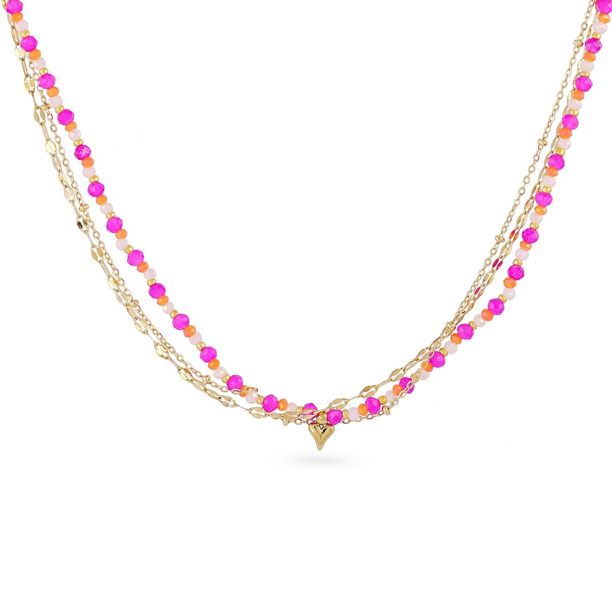 Collar Spirit multicadenas finas Rosa Anartxy