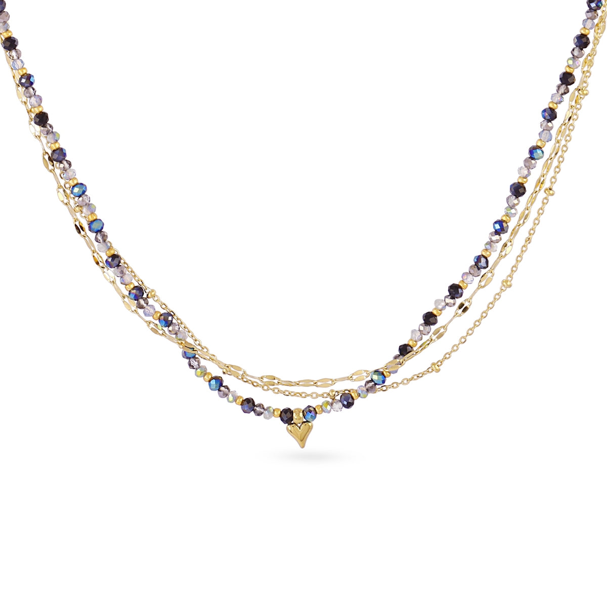 Collar Spirit multicadenas finas Negro Anartxy