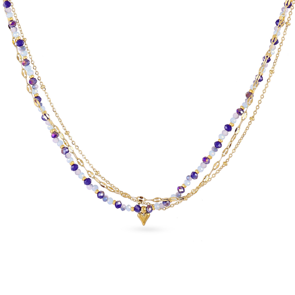 Collar Spirit multicadenas finas Azul Anartxy