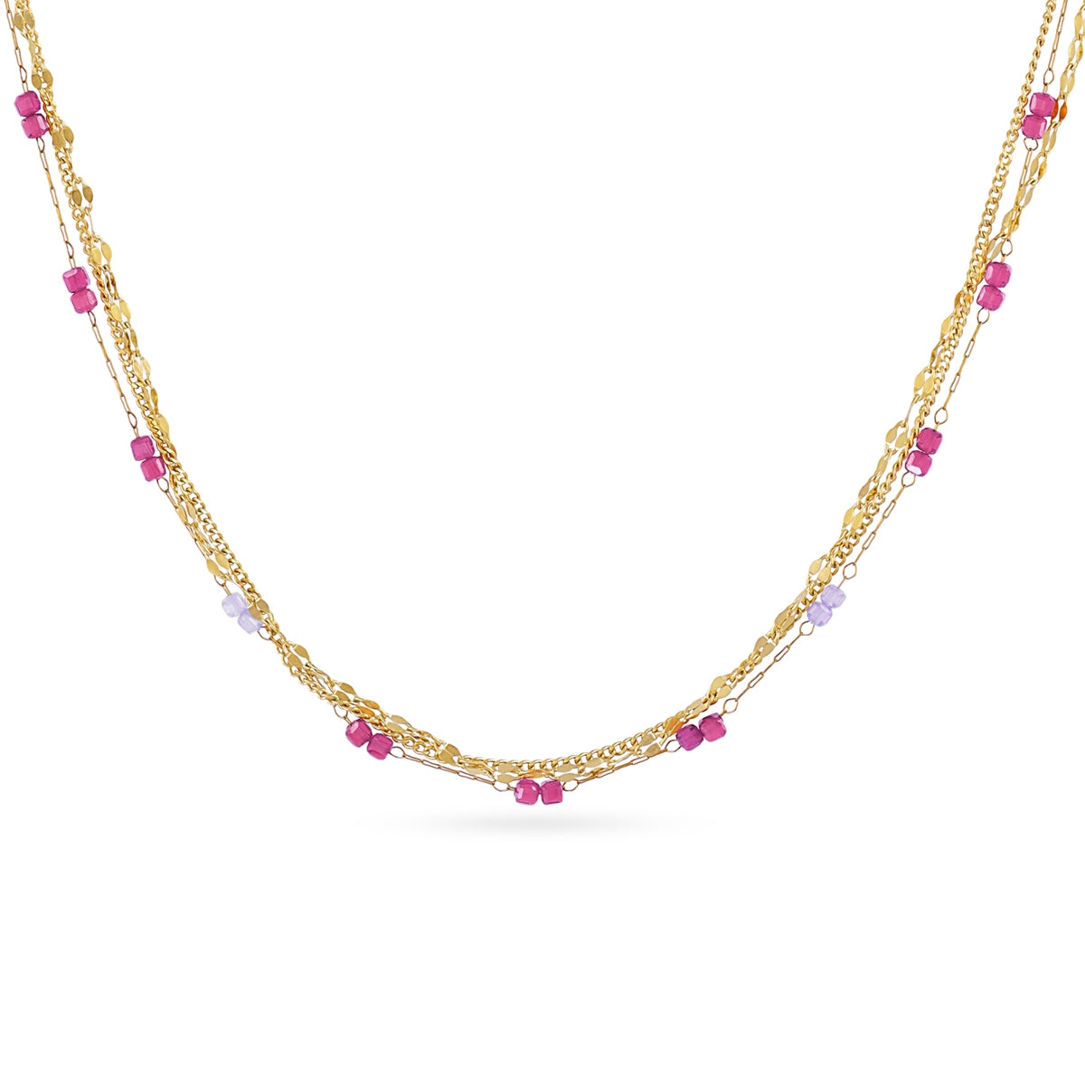 Collar Spirit piedras muticolor Morado Anartxy