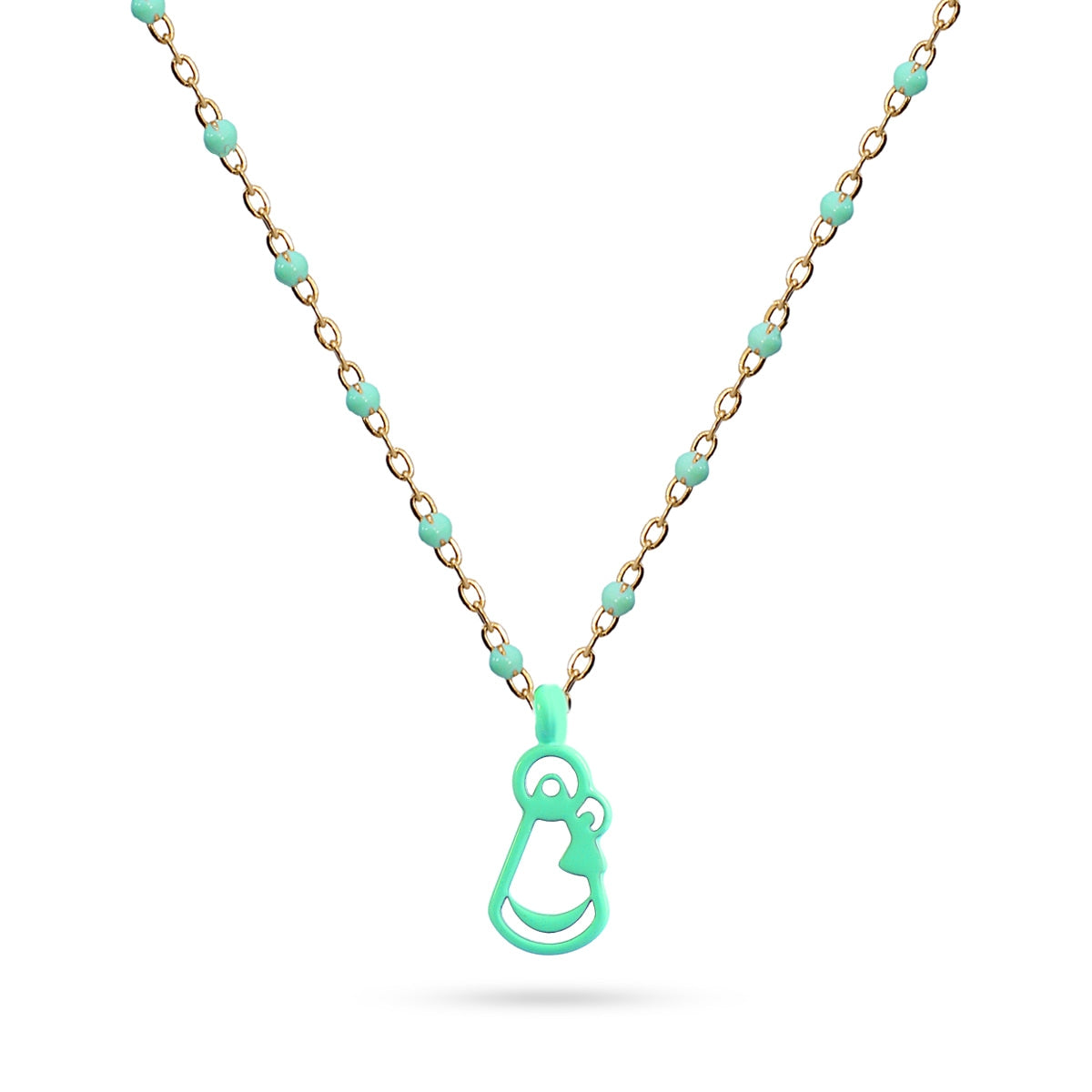 Collar Virgen del Pino Turquesa Anartxy