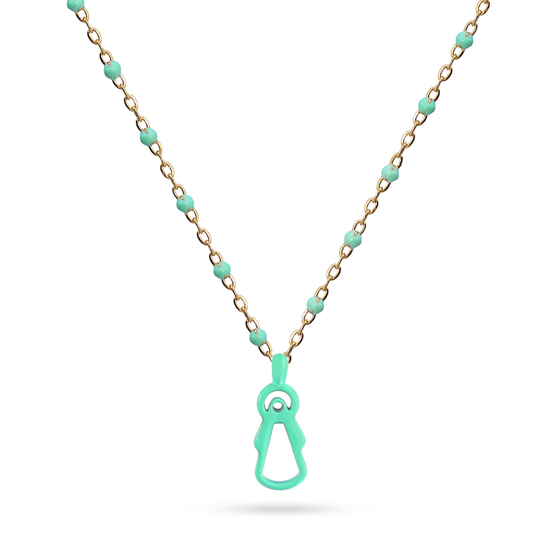 Collar Virgen Milagrosa Turquesa Anartxy