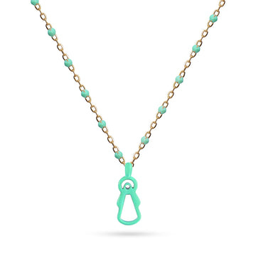 Collar Virgen Milagrosa Turquesa Anartxy