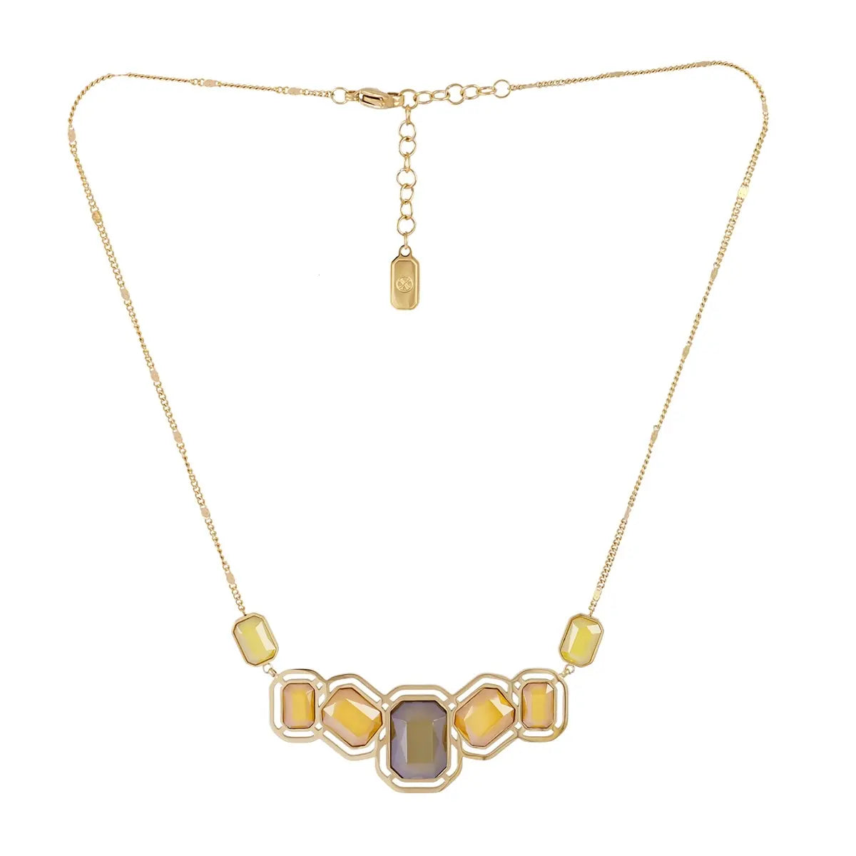 CONJUNTO PIXELS AMARILLO: anillo, collar, pendientes y pulsera Anartxy