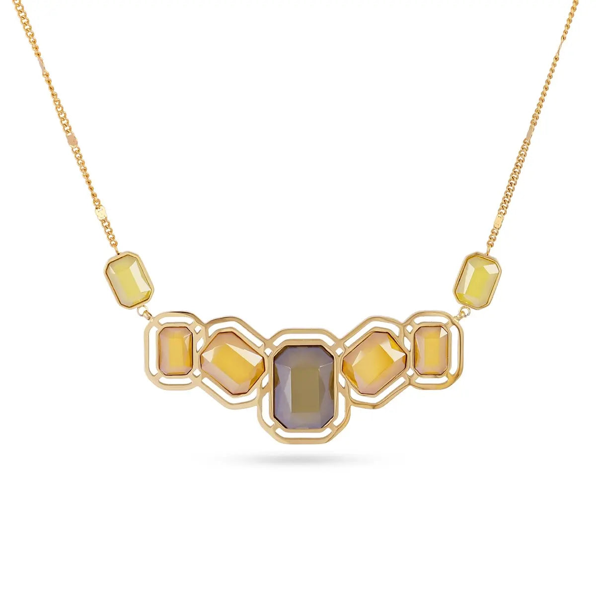 CONJUNTO PIXELS AMARILLO: anillo, collar, pendientes y pulsera Anartxy