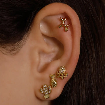 Conjunto Piercings Spike Dorado Anartxy