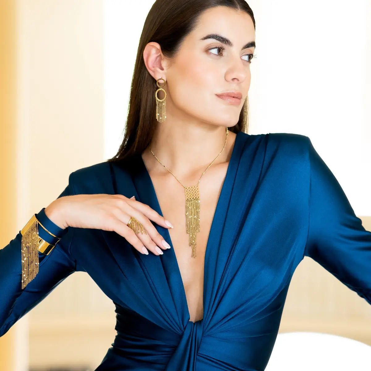 Conjunto Rainfall collar, anillo, pendientes y pulsera