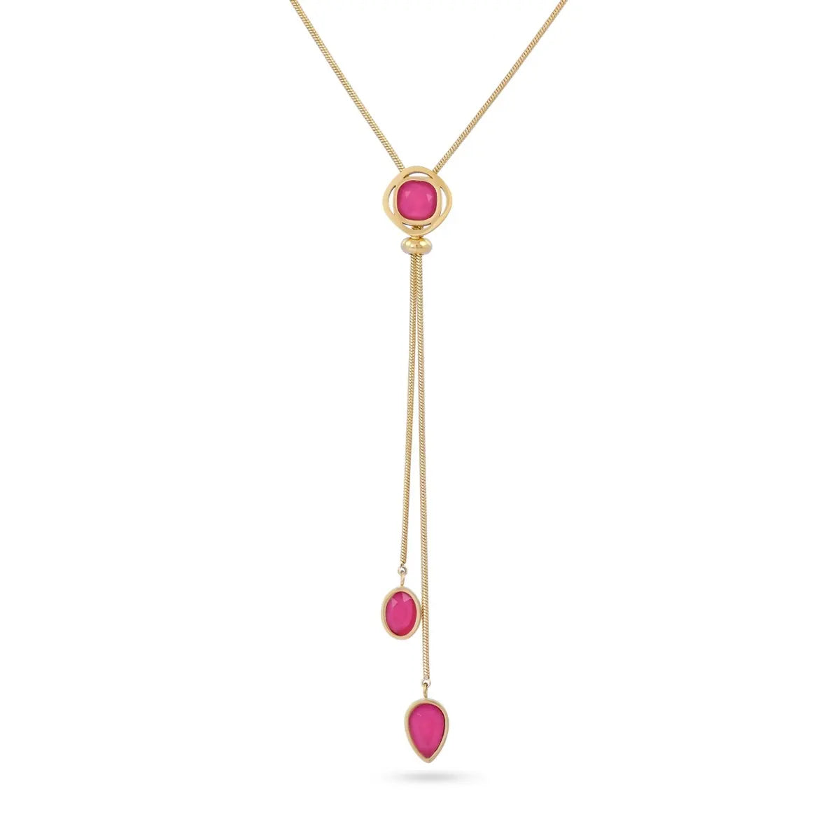 CONJUNTO DROPS ROSA: anillo, collar y pulsera Anartxy