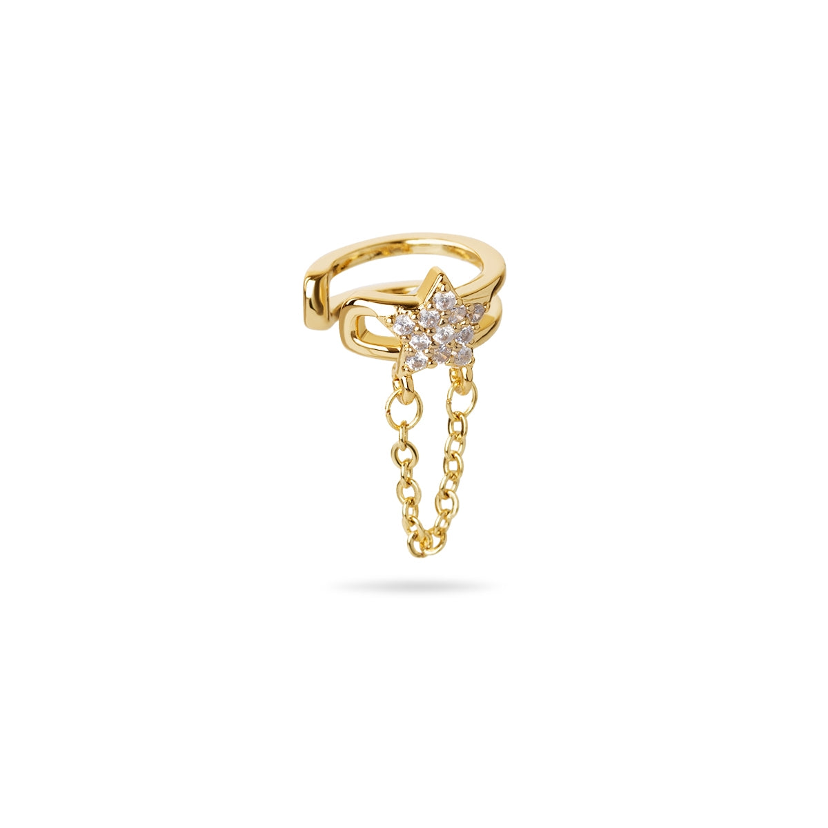 Ear cuff cadena brillante Dorado Anartxy