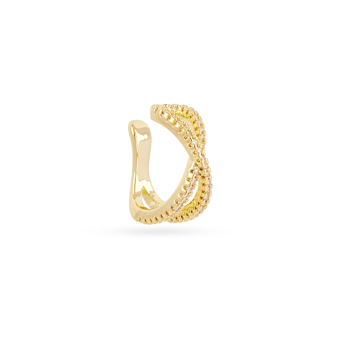 Ear cuff circonitas cruzadas Dorado Anartxy