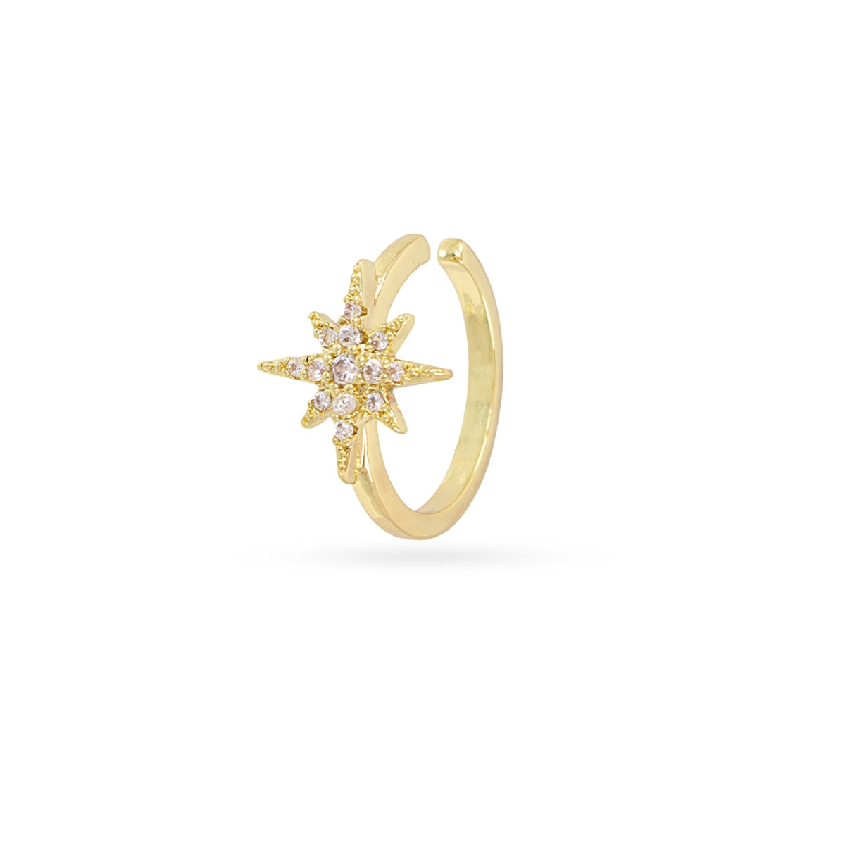Ear cuff estrella circonitas Dorado Anartxy
