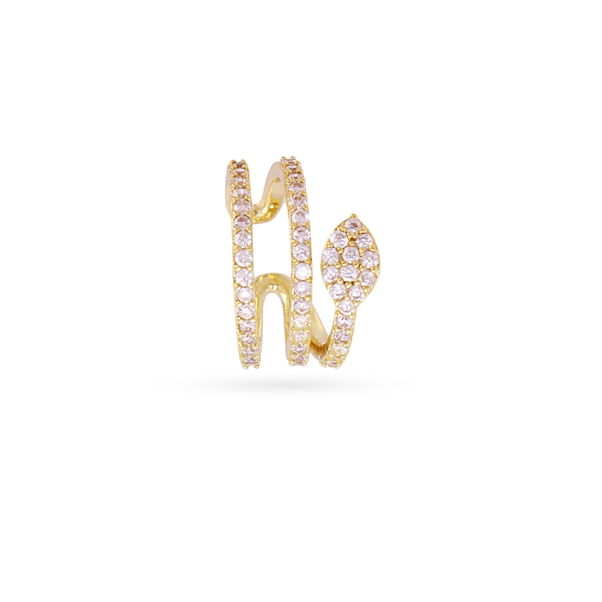 Ear cuff serpiente circonitas Dorado Anartxy