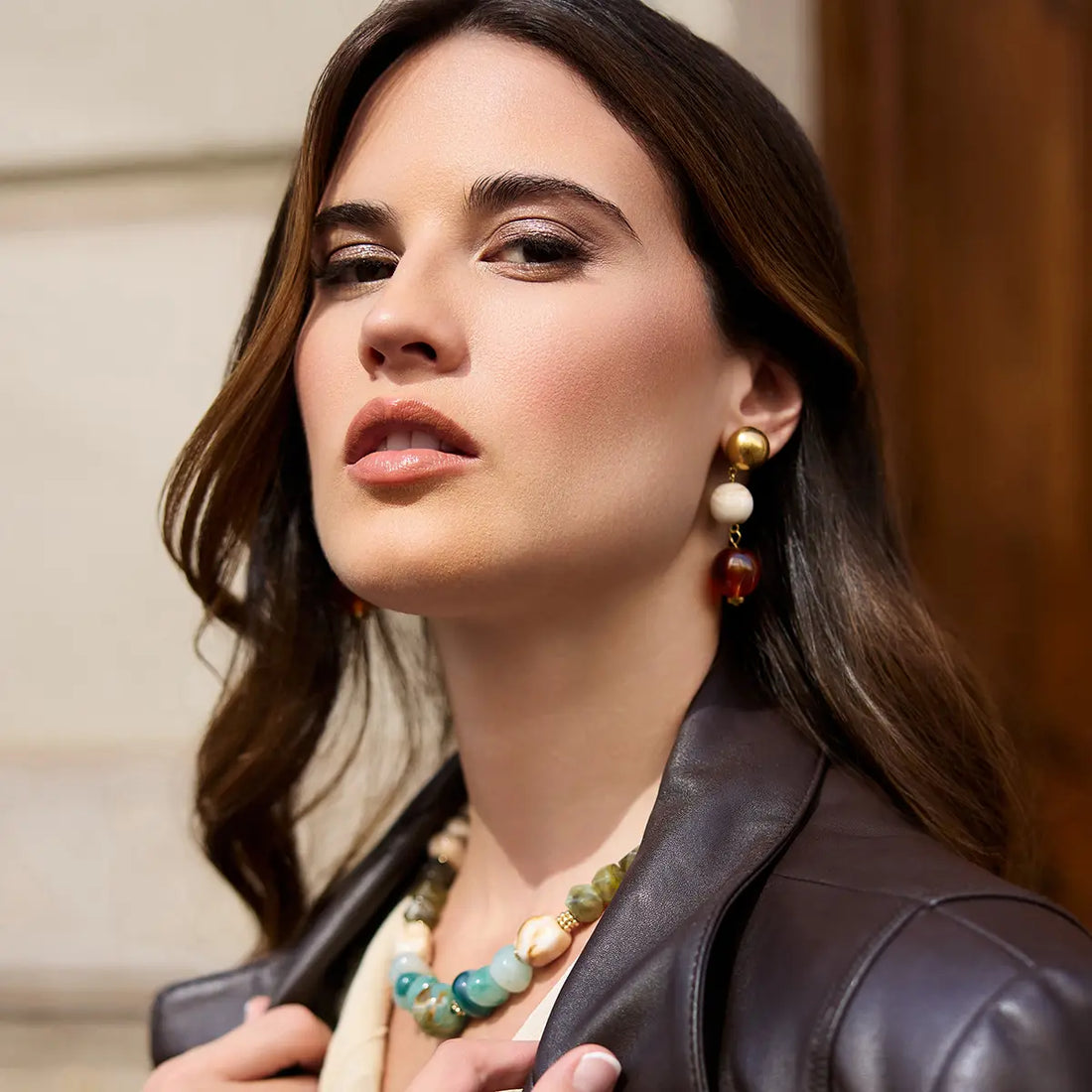 Pendientes Marbles Soul Naranja Anartxy