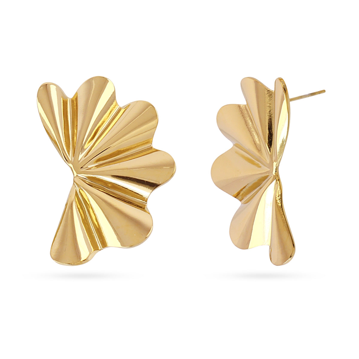 Pendientes abanico fluido brillante Dorado Anartxy
