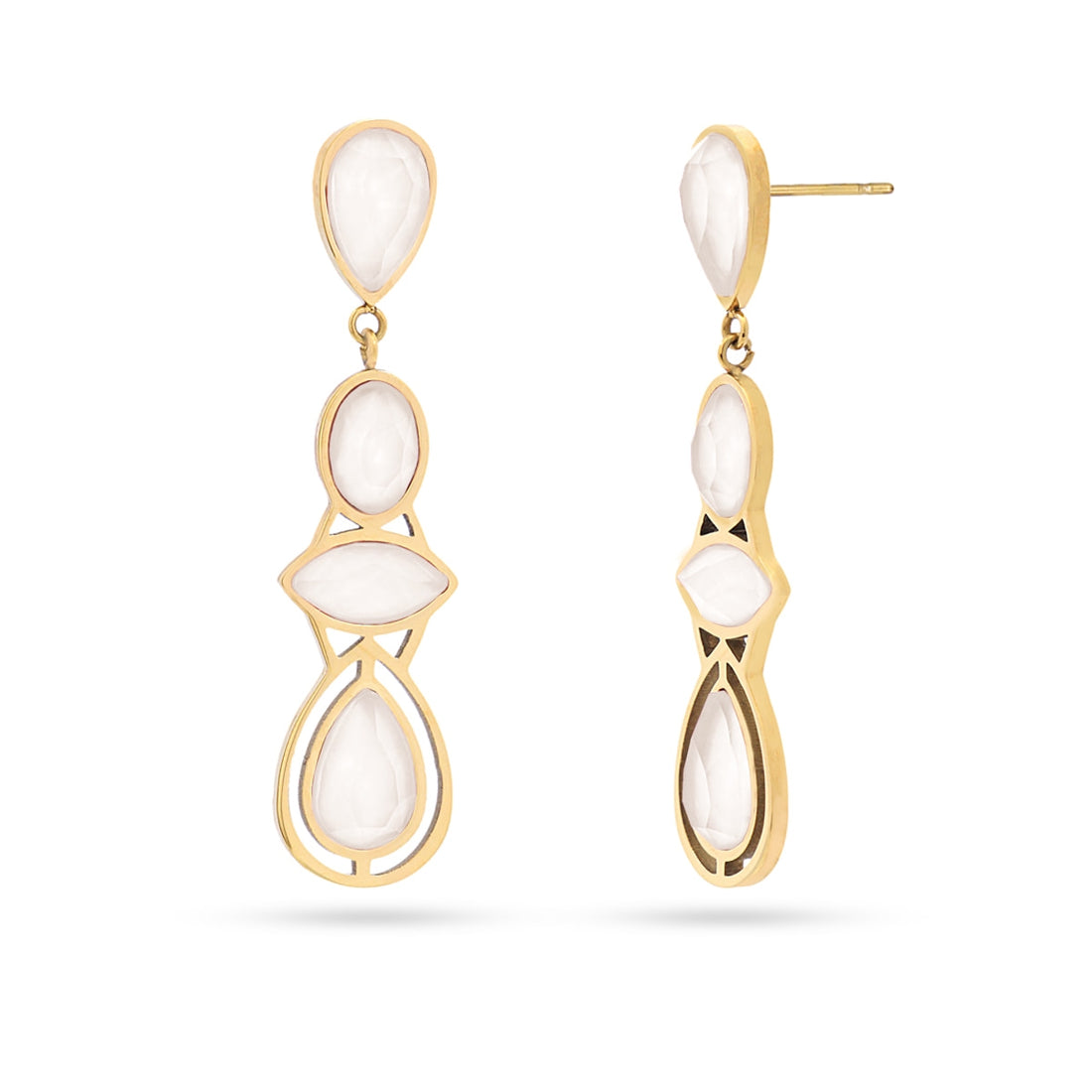 Pendientes Drops Moon Blanco Anartxy