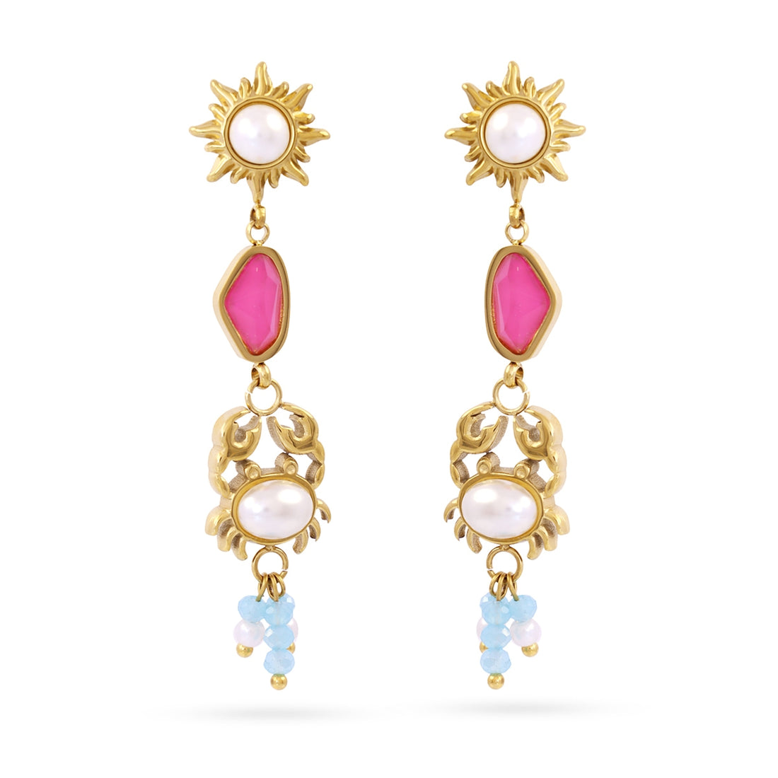 Pendientes Aqua Helia Dorado Anartxy