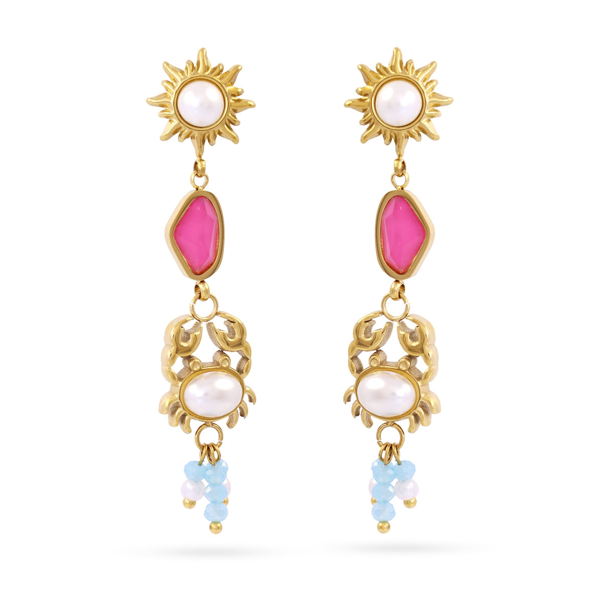 Pendientes Aqua Helia Dorado Anartxy