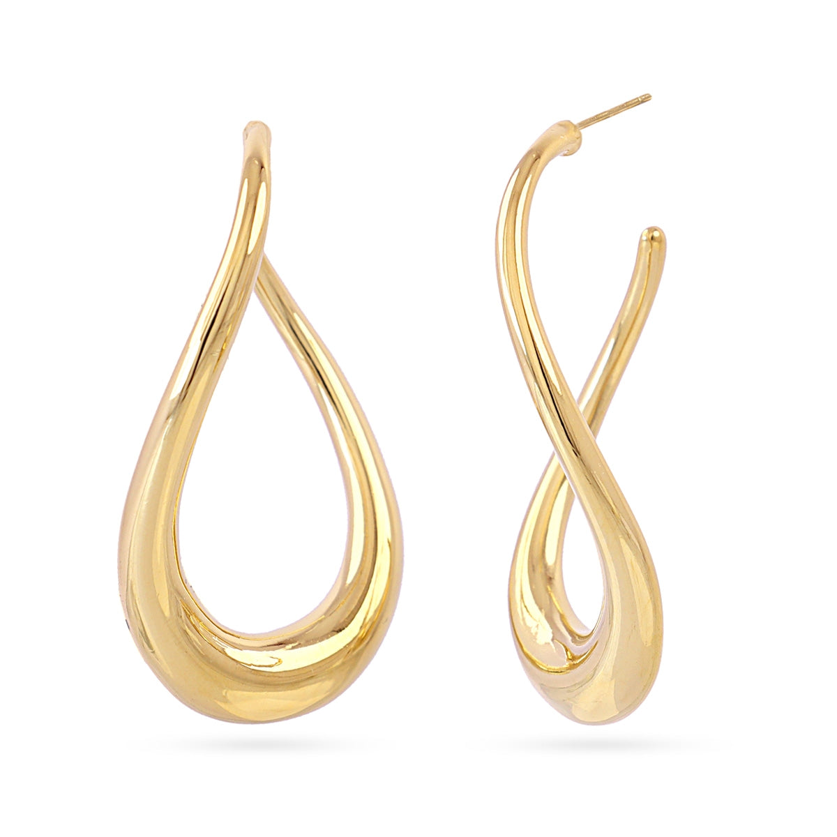 Pendientes aro efecto movimiento Dorado Anartxy
