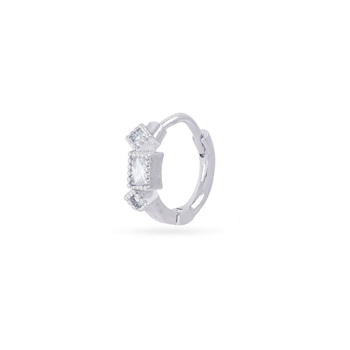 Pendientes aro triple circonitas Plateado Anartxy