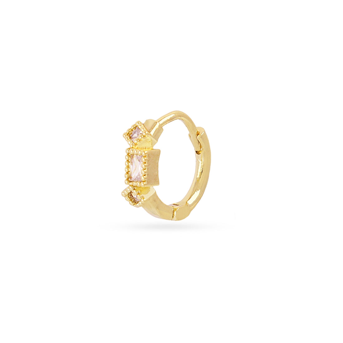 Pendientes aro triple circonitas Dorado Anartxy