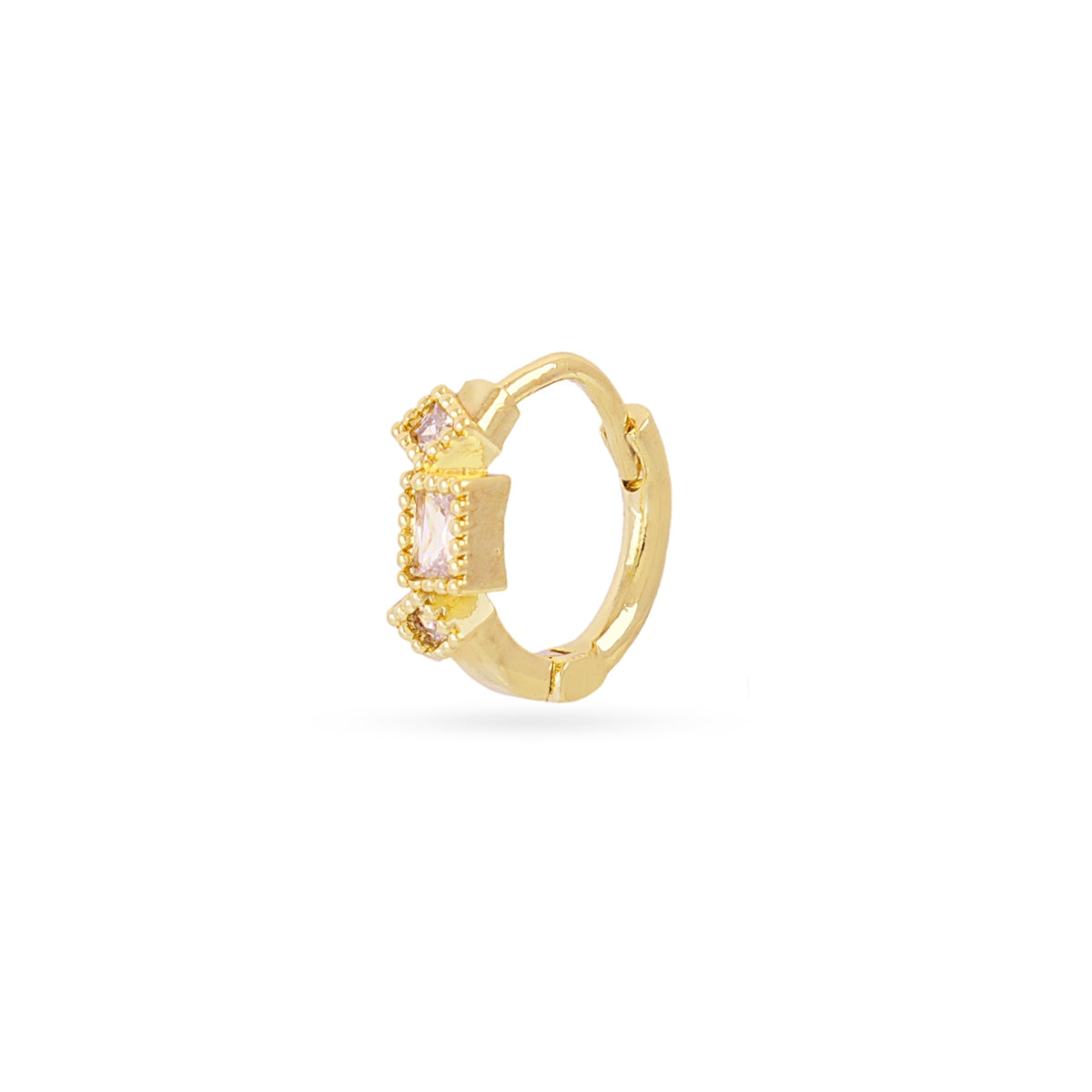 Pendientes aro triple circonitas Dorado Anartxy