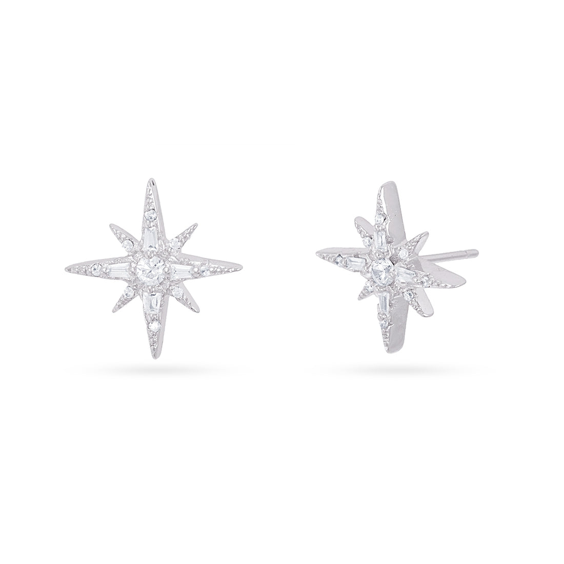 Pendientes botón Alma estrella Plateado Anartxy