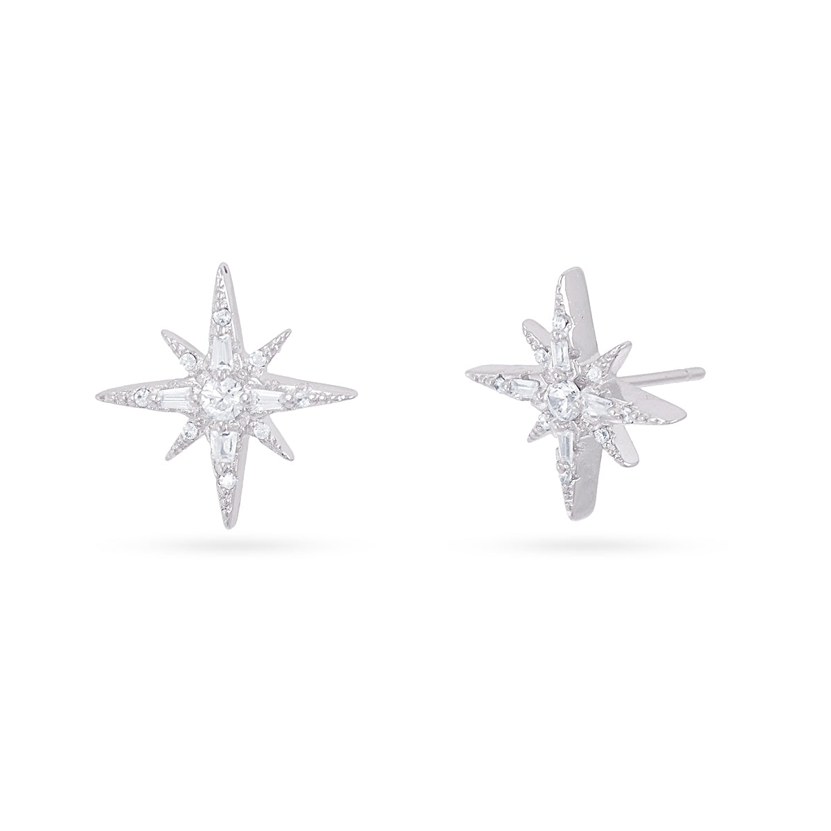 Pendientes botón Alma estrella Plateado Anartxy